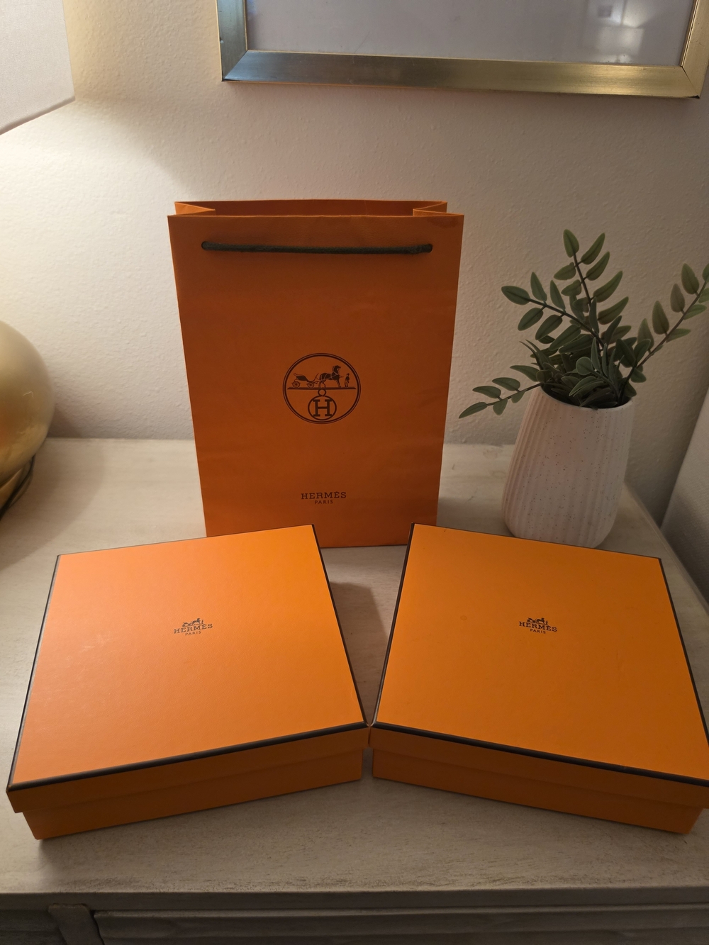 Hermès Orange Gift Boxes & Bag
